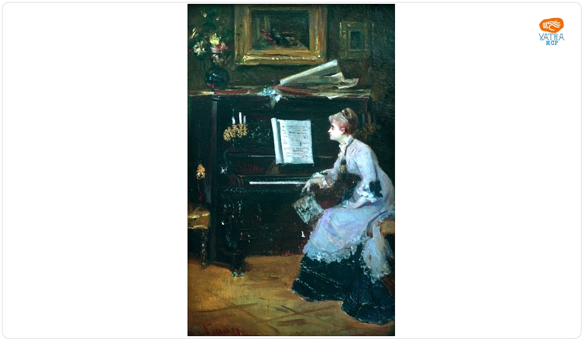 Theodor Aman — Femeie la pian