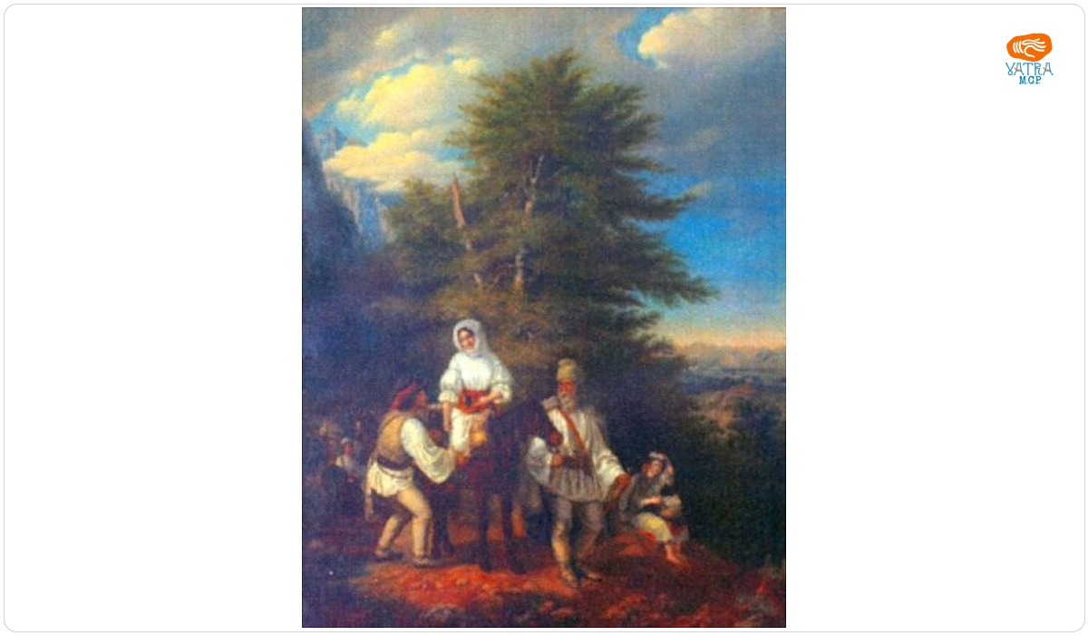 Miklós Barabás — Familie românească plecând la târg (o variantă aflată la Muzeul Național de Artă Budapesta)