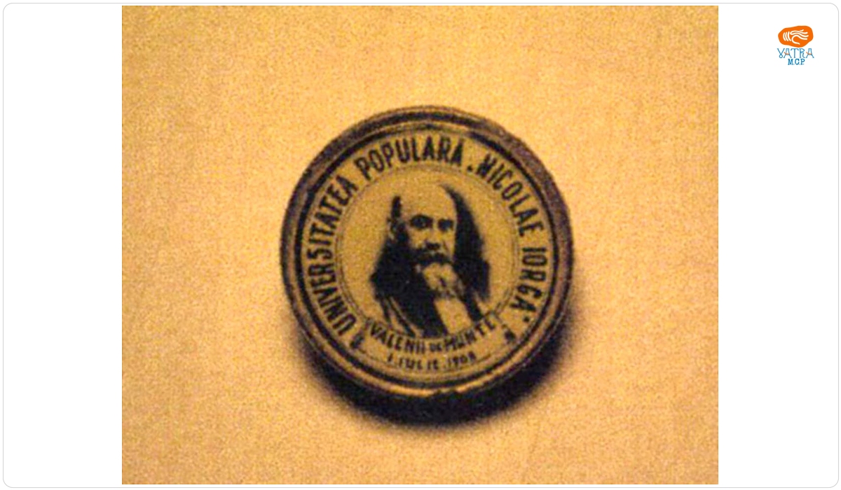Insignă omagială Universitatea Populară „Nicolae Iorga” Vălenii de Munte