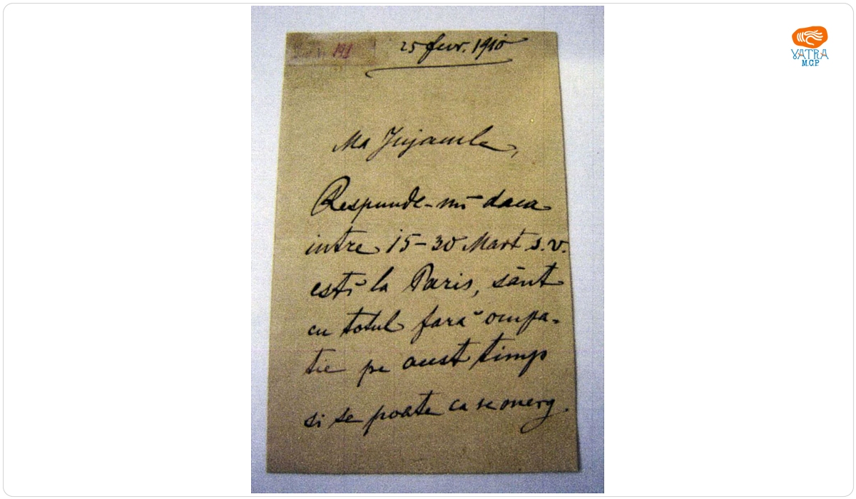 Scrisoare adresată lui George Enescu de Costache Enescu, tatăl său