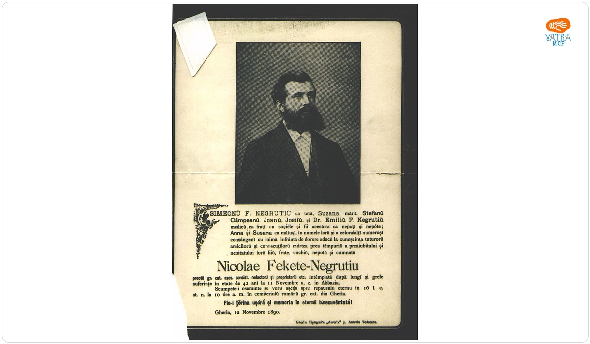 Necrolog Nicolae Fekete-Negrutiu