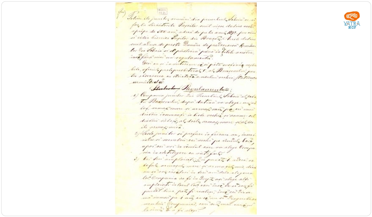 Iosif Barac — Regulament Junii Brașoveni