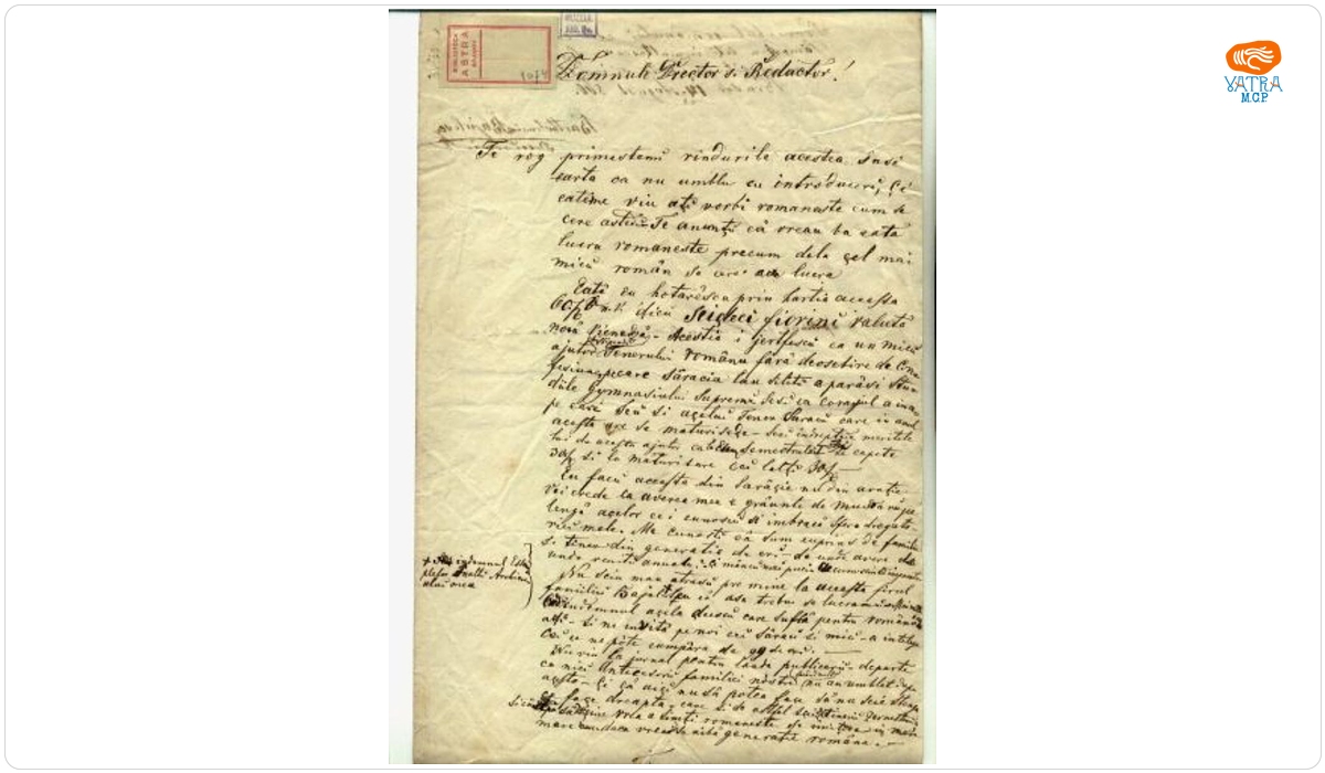 Baiulescu Bartolomeu către Iacob Mureșianu