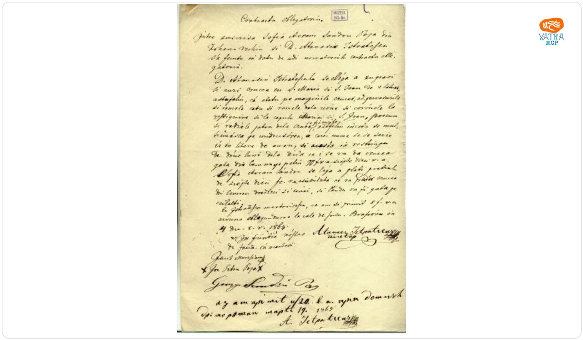 Atanasie Istrătescu — Contract manuscris