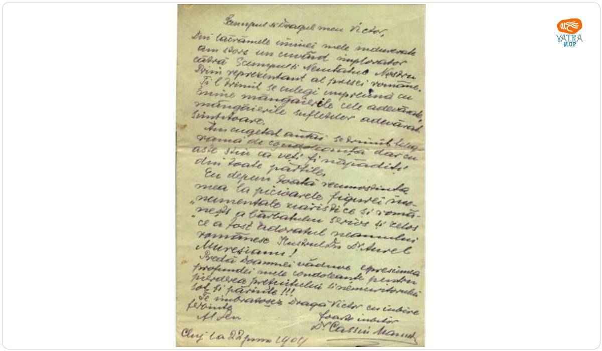 Cassiu Maniu — Maniu Cassiu către Braniște Victor