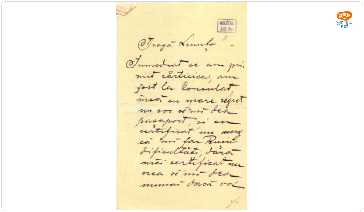 Traian MUREȘIANU — Mureșianu Traian către Mureșianu Elena