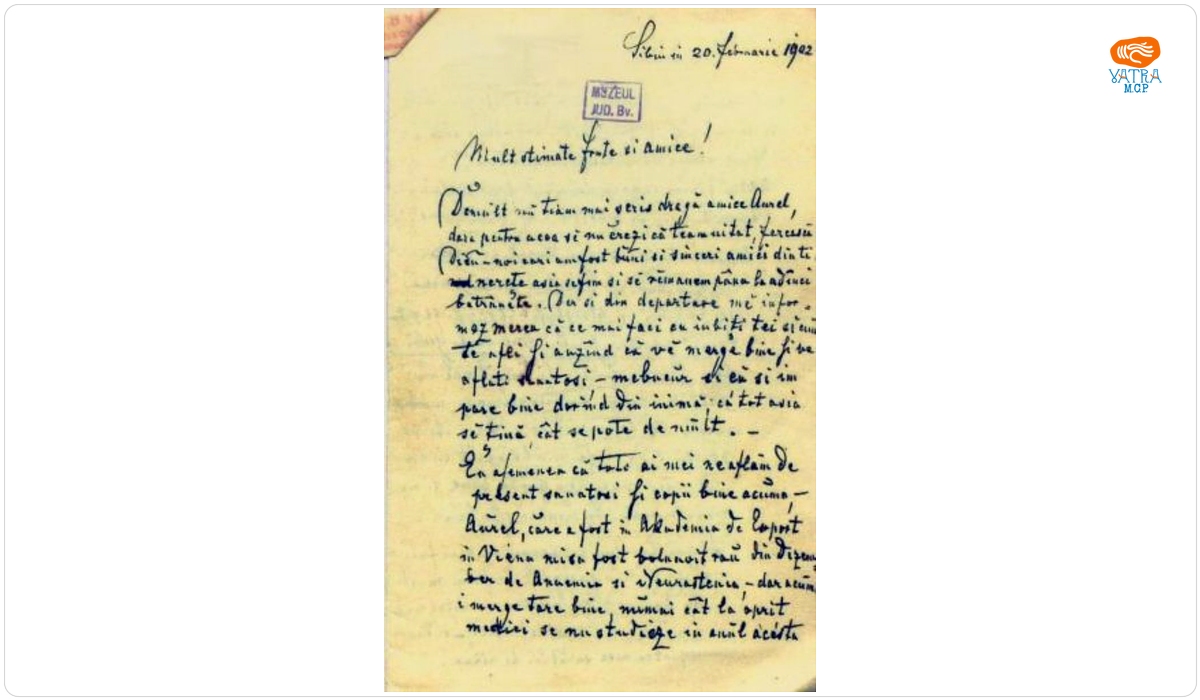 Ion Popp — Popp Ioan către Mureșianu Aurel
