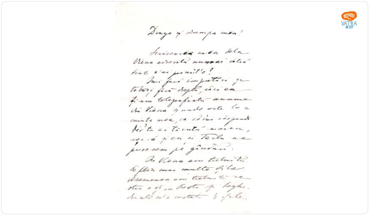 Aurel Mureșianu către soția sa, Elena Mureșianu