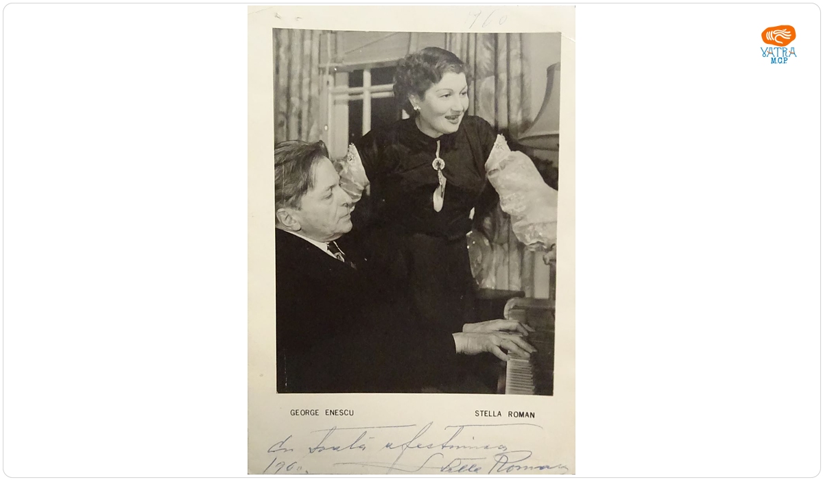 George Enescu la pian alături de soprana Stella Roman