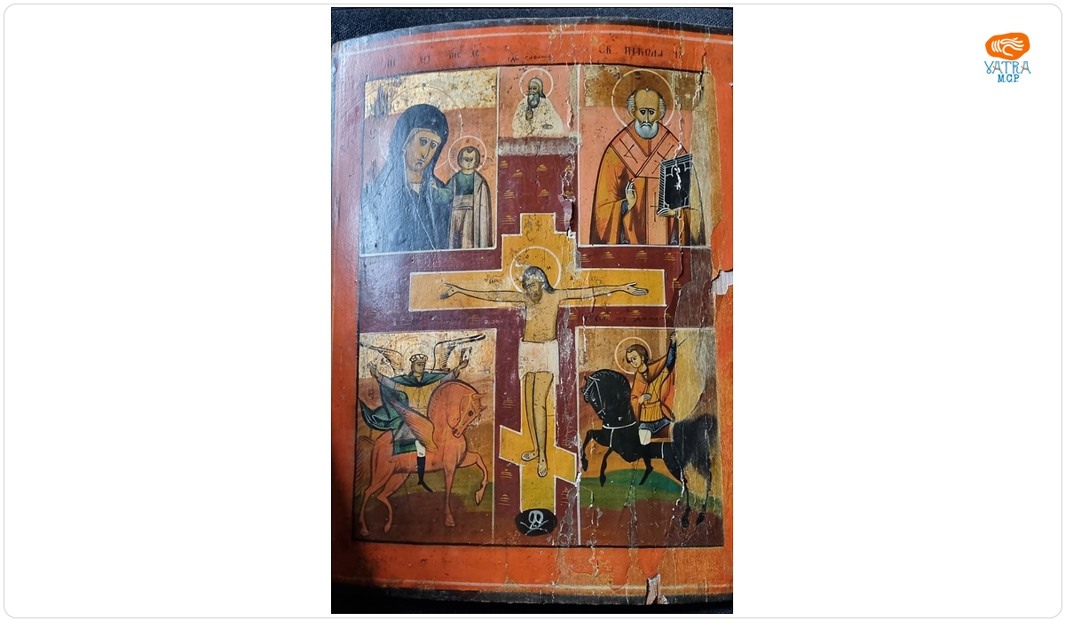 Răstignirea; Maica Domnului Kazanskaia; Sf. Nicolae; Sf. Arh. Mihail; Sf. Mucenic Dumitru
