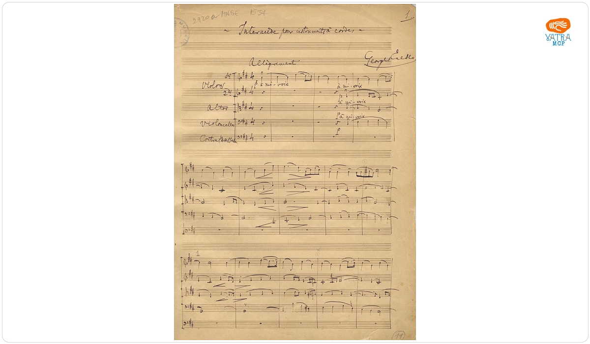 „Intermède pour instruments à cordes” (Intermezzi pentru instrumente cu coarde op. 12)