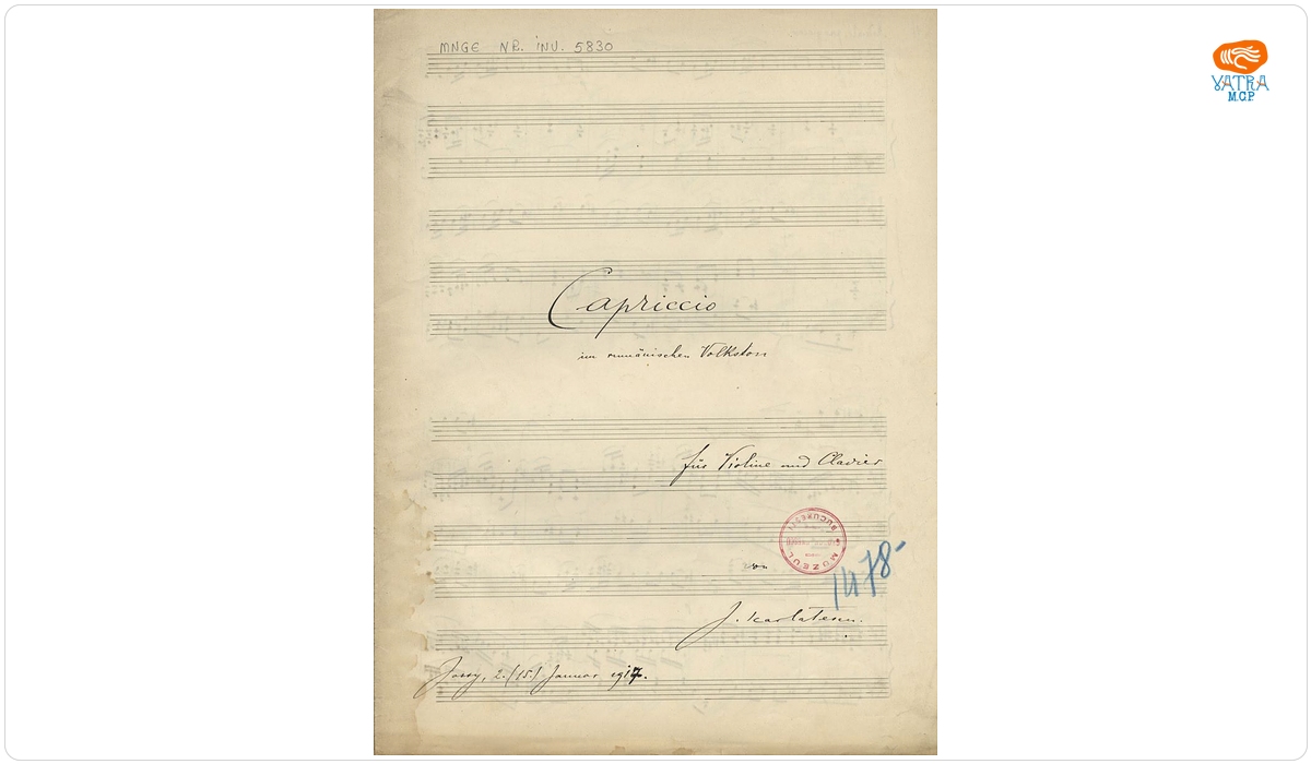 Ioan Scărlătescu — „Capriccio in rumänichen Volkston für Violine und Klavier”