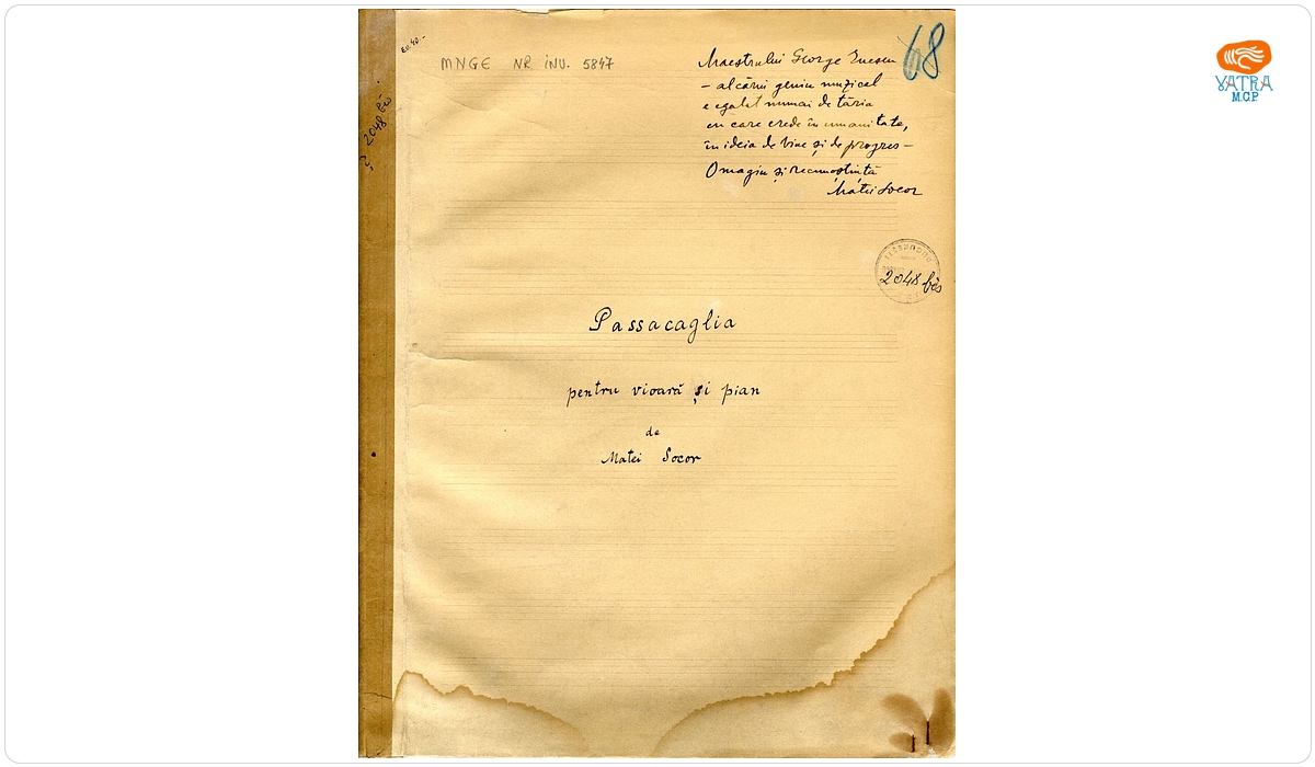 „Passacaglia pentru vioară și pian”