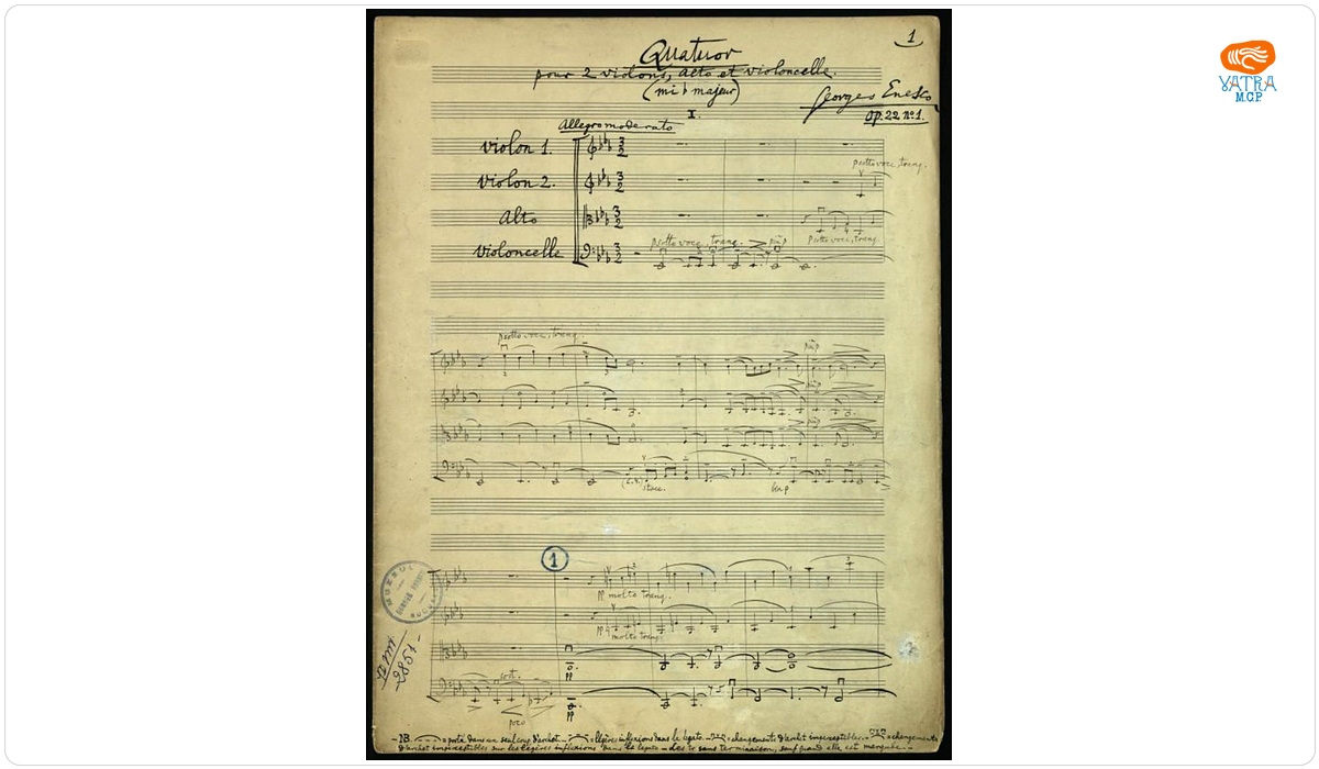 Quatuor pour 2 Violons, Alto et Violoncelle (mi bemol majeur) Op. 22 no 1