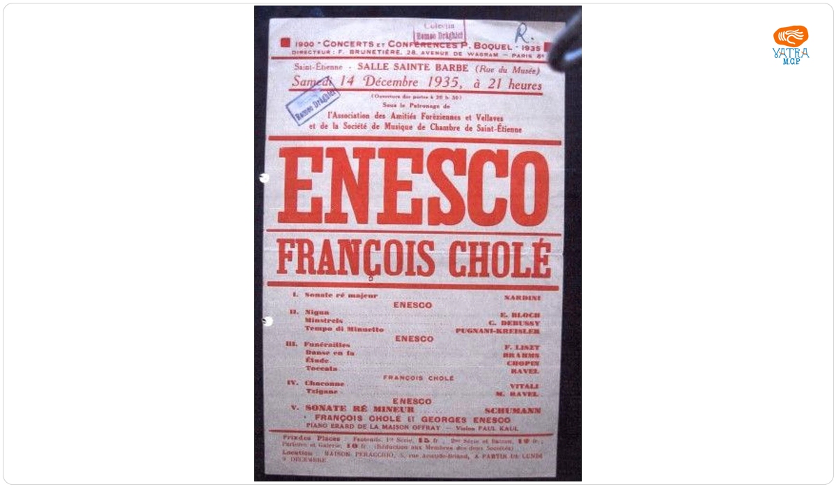 Afiș-program Enesco-Chole