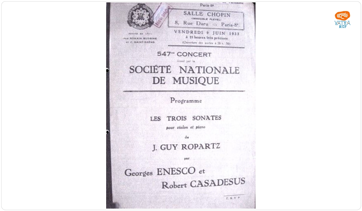Afiș-program Societe Nationale de Musique