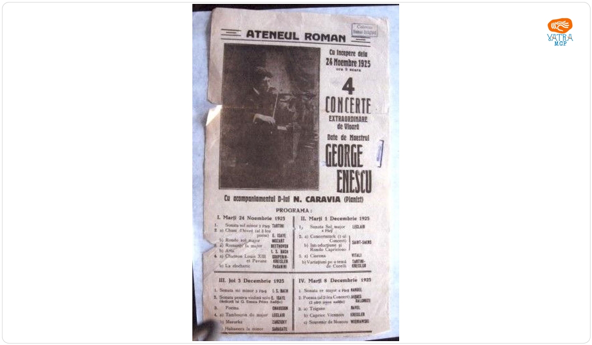 Afiș-program Ateneul român