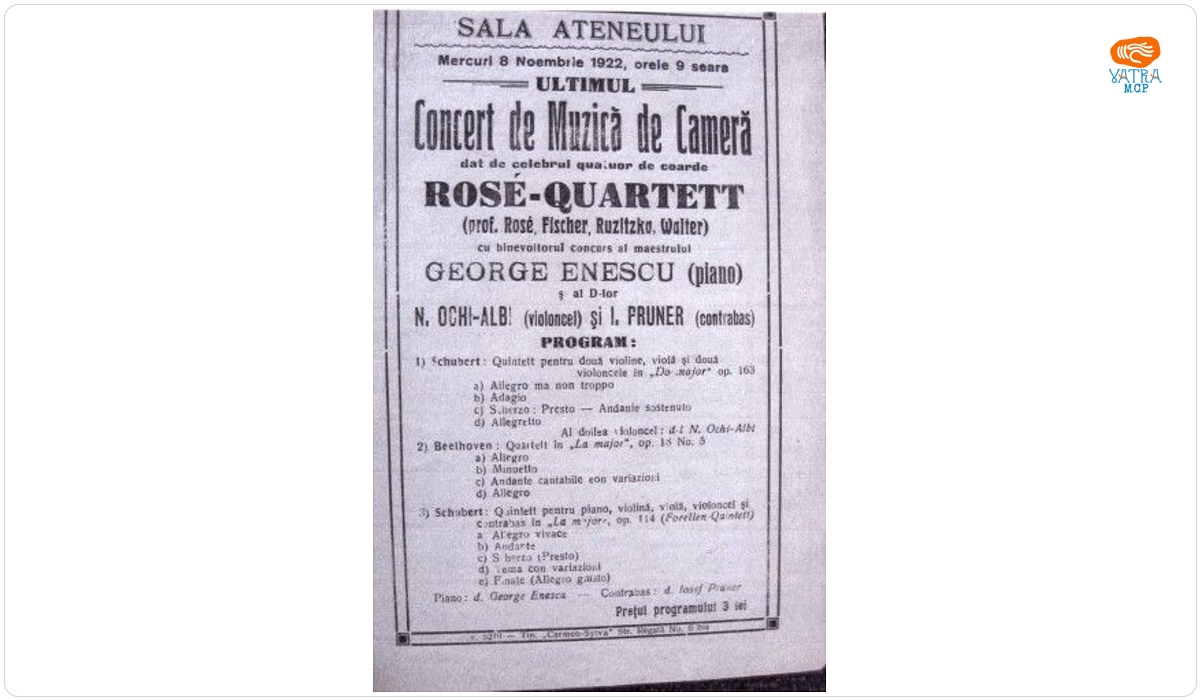 Afiș-program concert Rose-Quartett