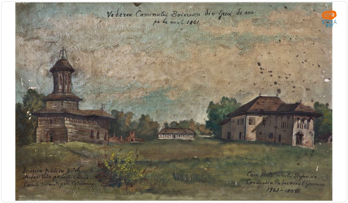 Biserica satului Grecii de Sus, Ilfov și casa boierească la 1801