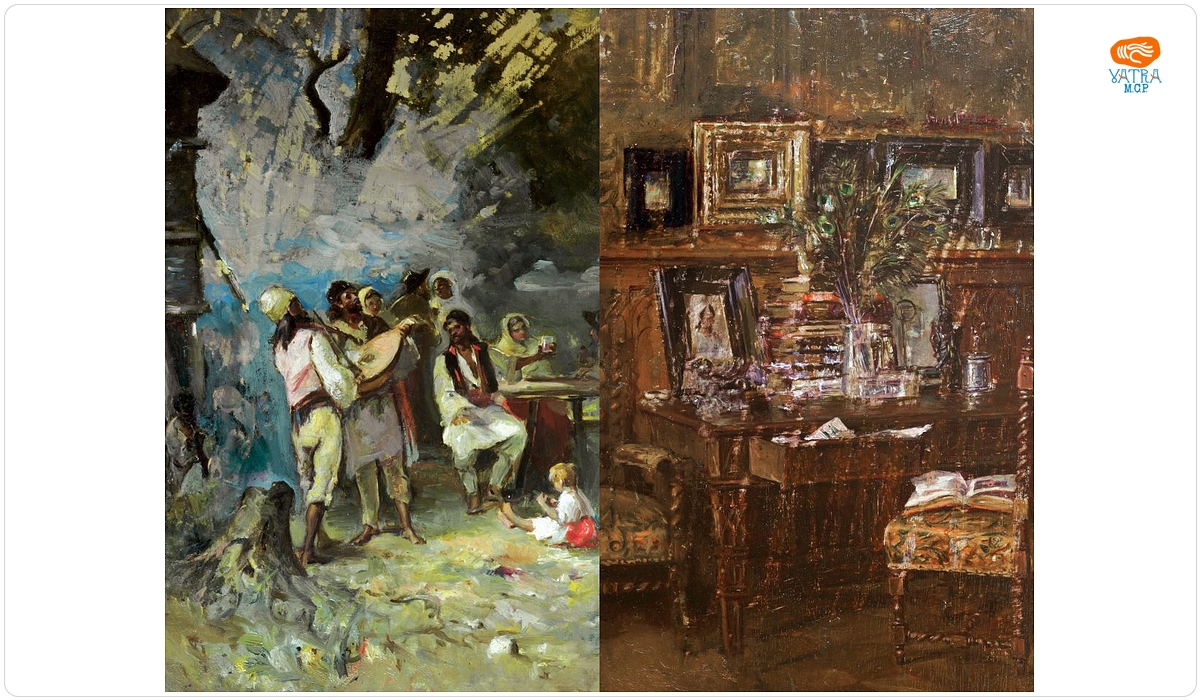 Țărani petrecând cu lăutari/Interior atelier (verso)