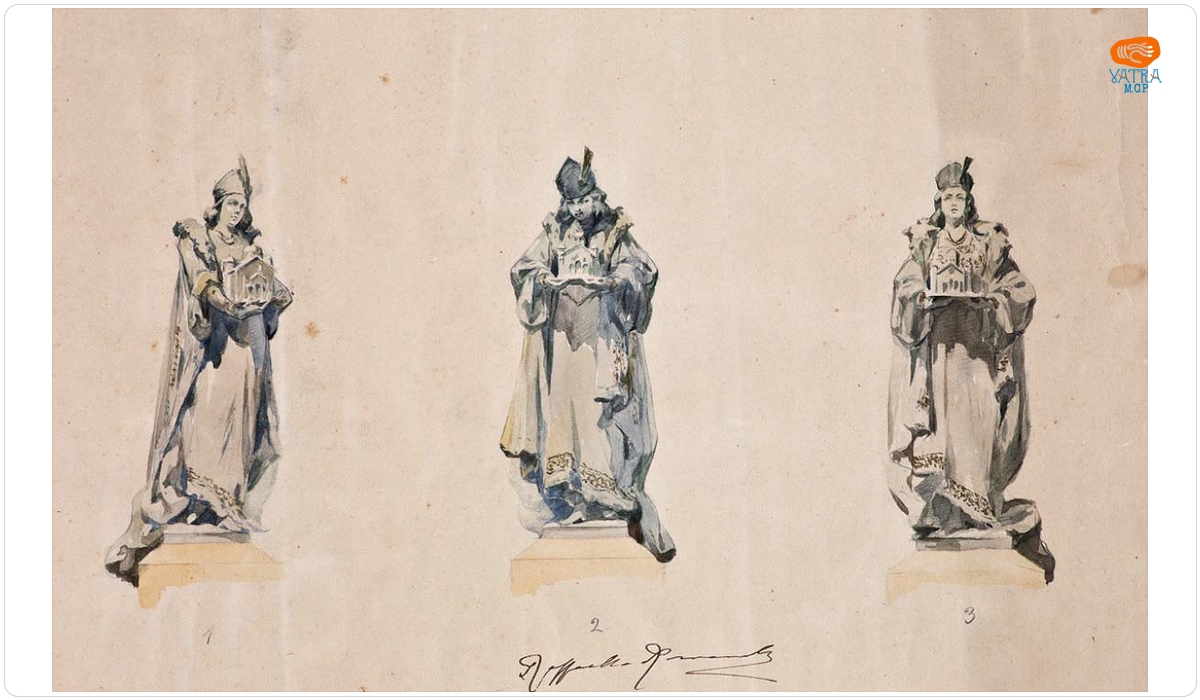 Schițe pentru monumentul Domniței Bălașa