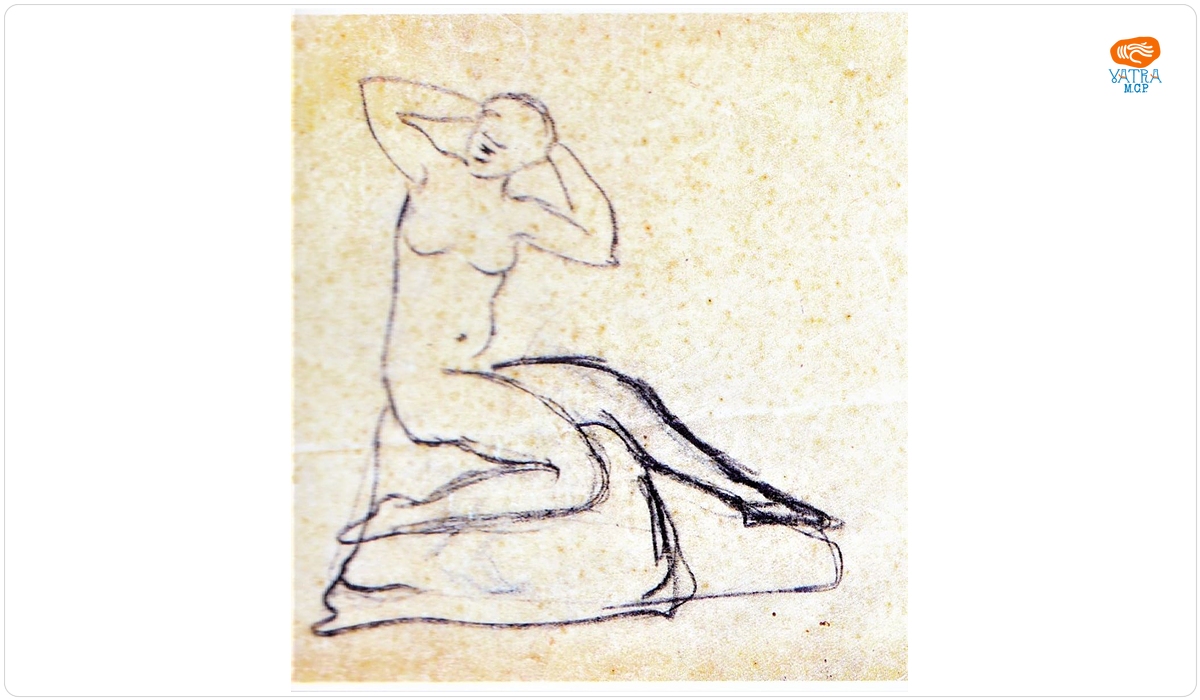 Schiță nud șezând