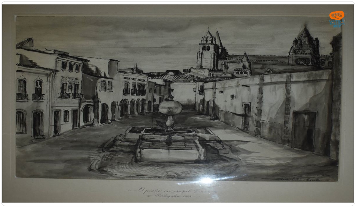 O piață în orașul Evora (Portugalia)