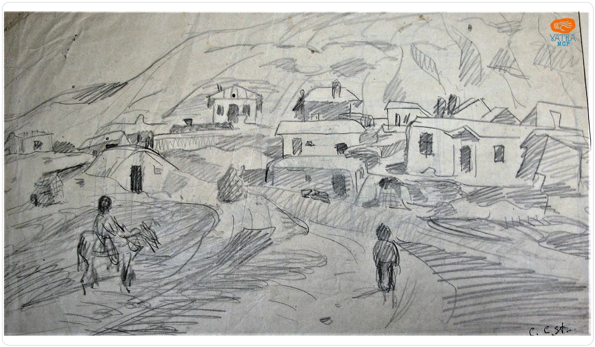 Cecilia Cuțescu Storck — Mahala tătărească/Primul proiect al casei de la Balcic (verso)