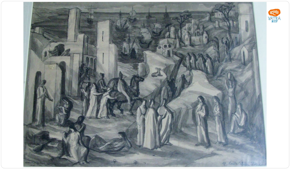 Proiect pentru pictură murală nr. 10: într-o cetate primitivă