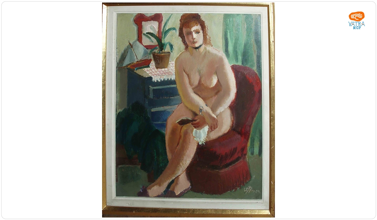 Lucia Dem Bălăcescu — Nud în fotoliu roșu