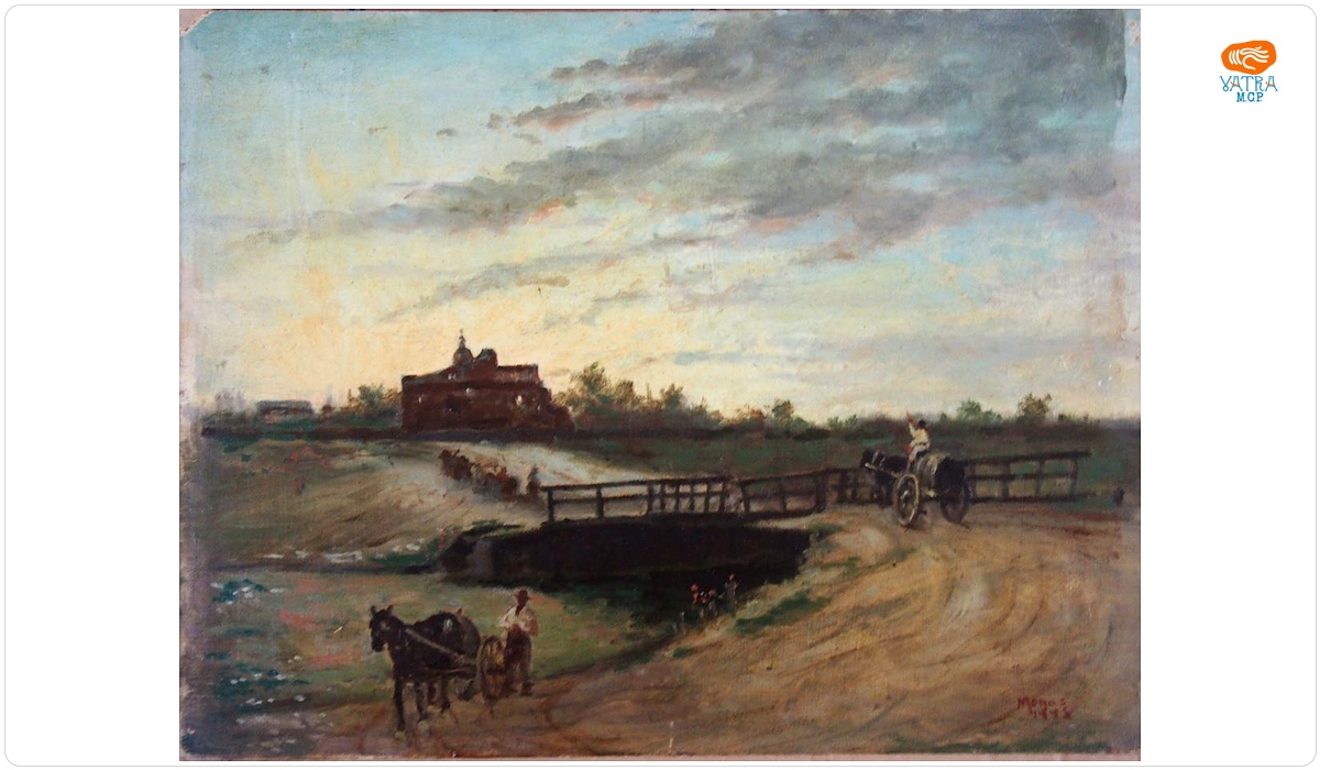 Nicolae Mogoș Petrescu — Podul de la Băneasa - cu sacagii (1890)