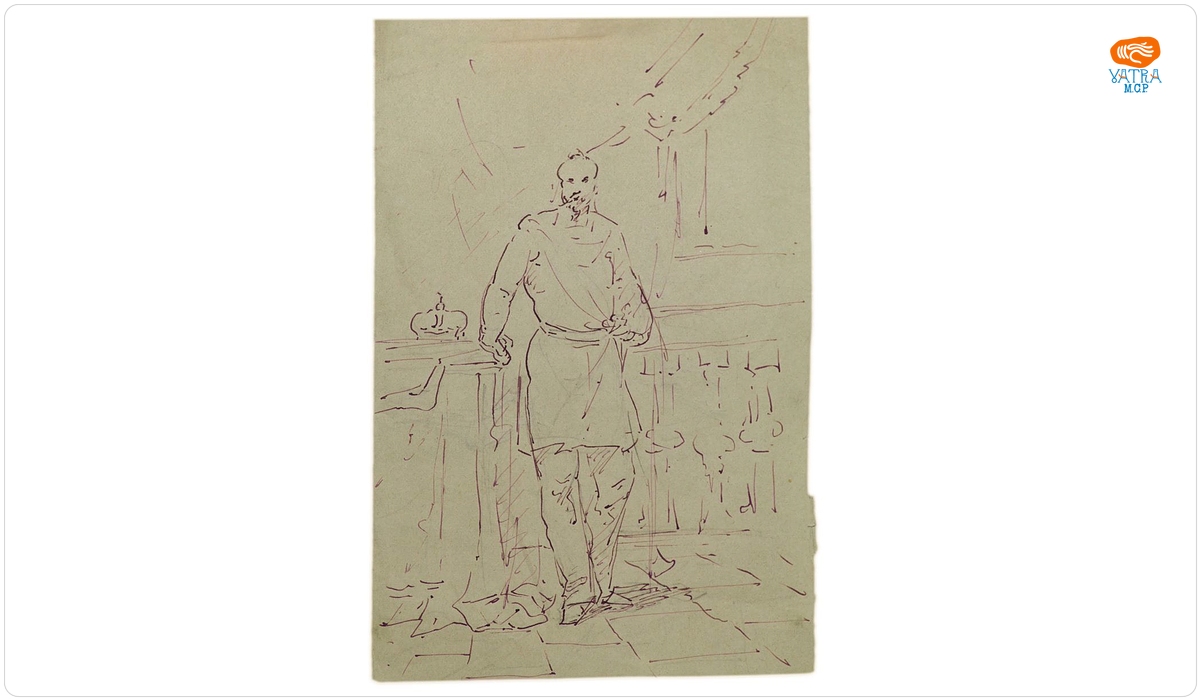 Bărbat în costum de demnitar/ Fragment studiu de picioare (verso)