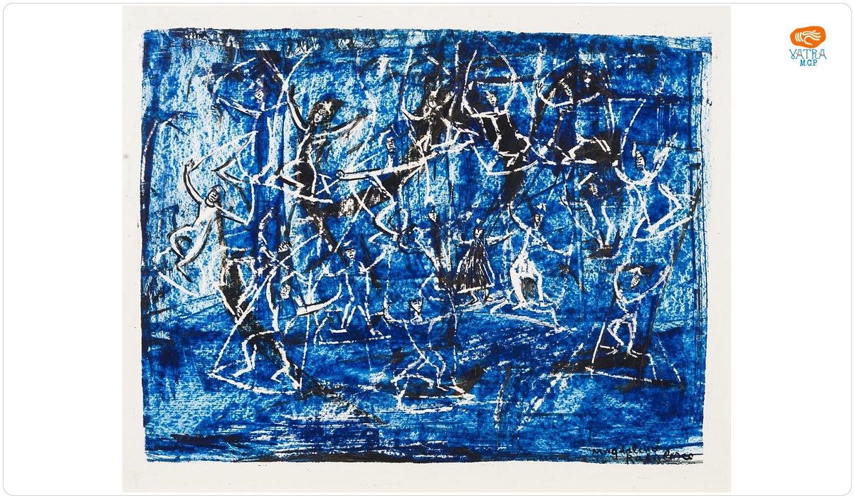 Magdalena Rădulescu — Dansatori pe fond albastru