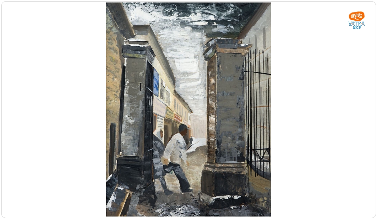 Alexandru PHOEBUS — Vedere din București (Din curtea bisericii, curtea veche spre Hotel Dacia)