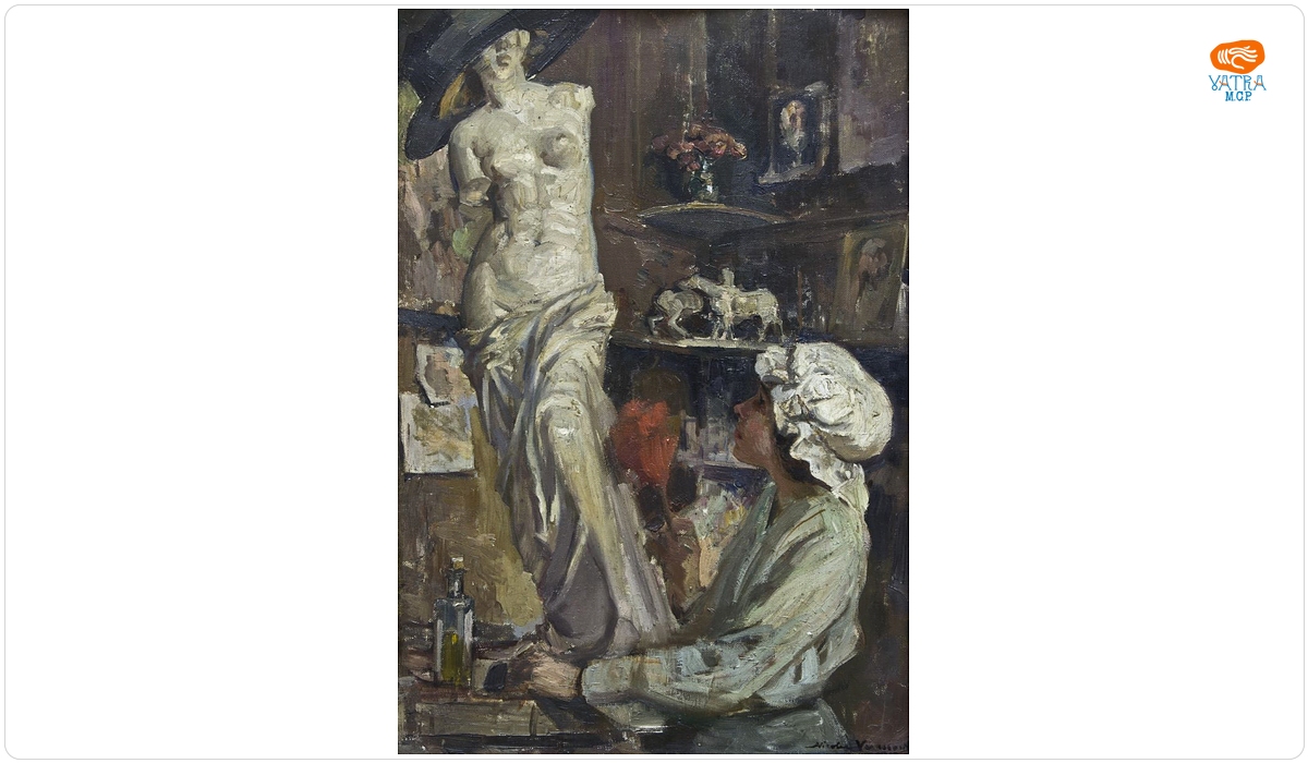 Nicolae Vermont — O fată ștergând de praf statuia lui Venus din Millo