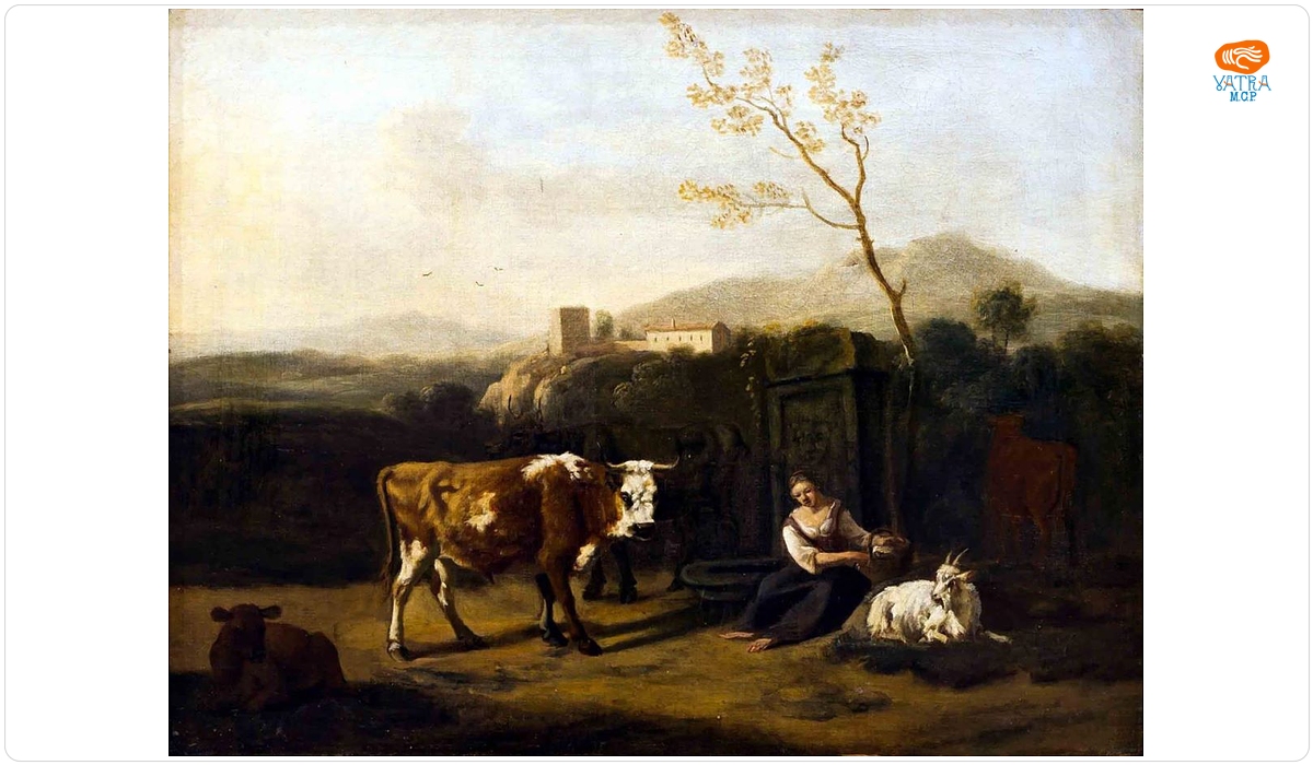 Dirck van Bergen — Peisaj cu animale