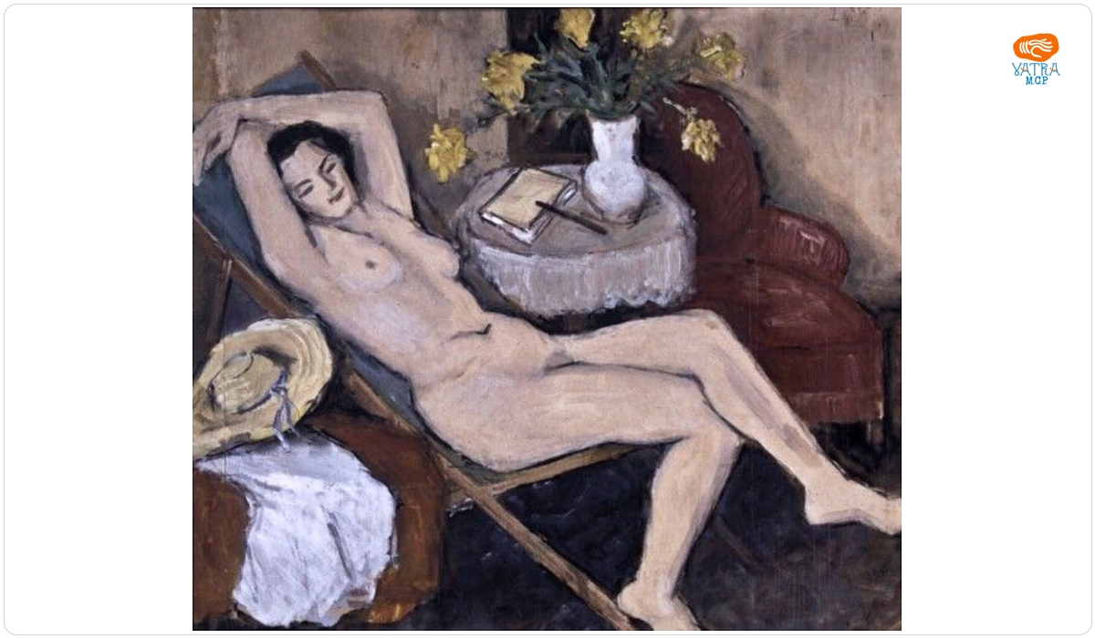 Nud pe chaise-longue