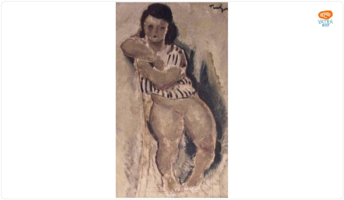 Nud de adolescentă șezând