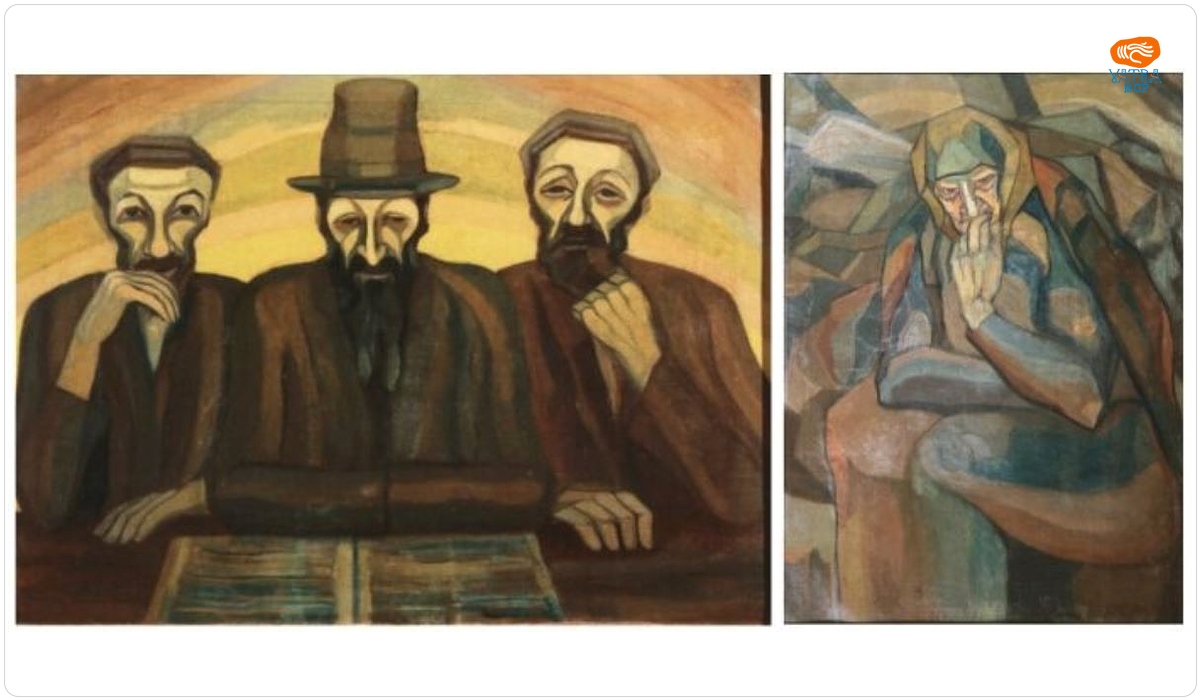 Victor Brauner — Femeie în interior (față); Portret de grup (verso)