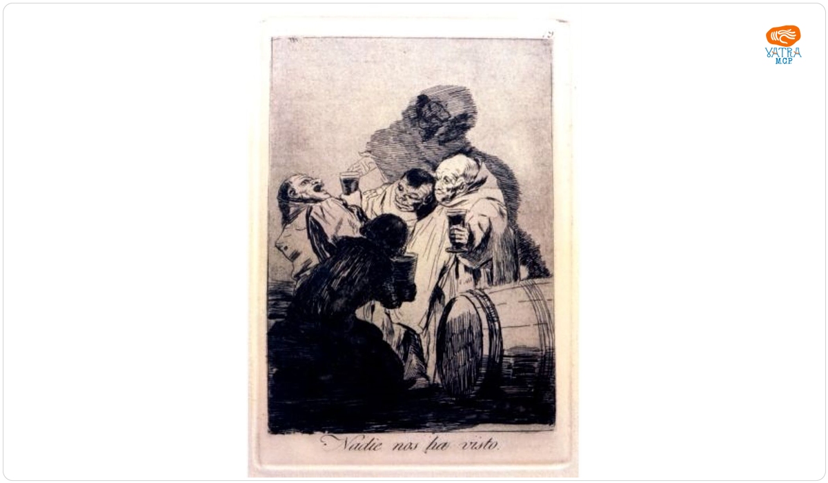Francesco de Goya y Lucientes — Nadie nos ha visto/Nimeni nu ne-a văzut. Planșa nr. 79 din suita "Los Capricios" (Capricii)