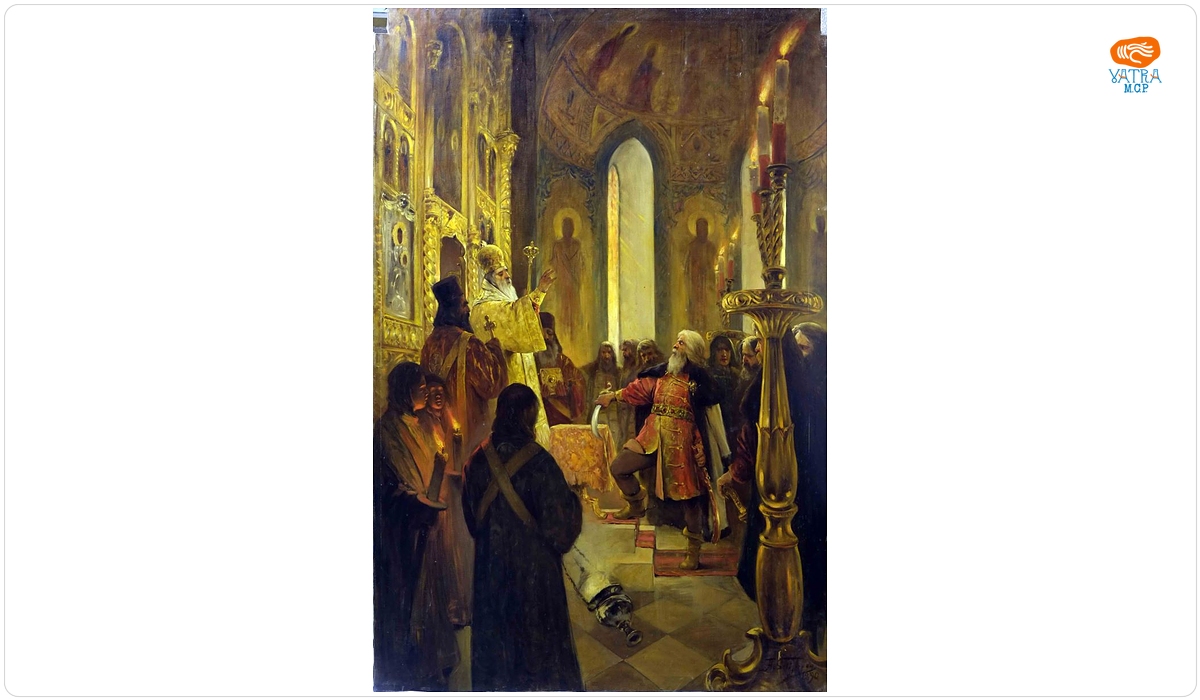 Scenă într-o biserică ortodoxă