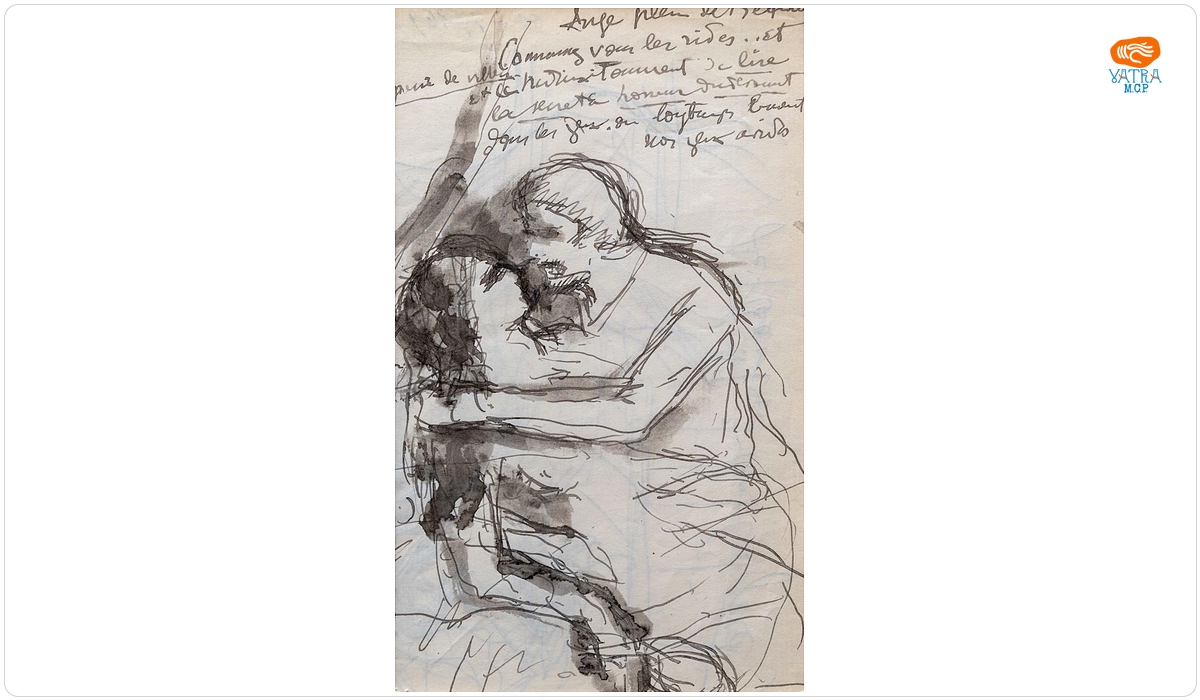 Pereche îmbrățișându-se – Ilustrație la „Réversibilité”, de Ch. Baudelaire