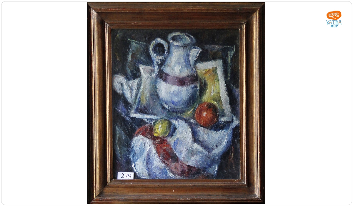 Corneliu Michăilescu — Natură moartă cu mere și ceainic