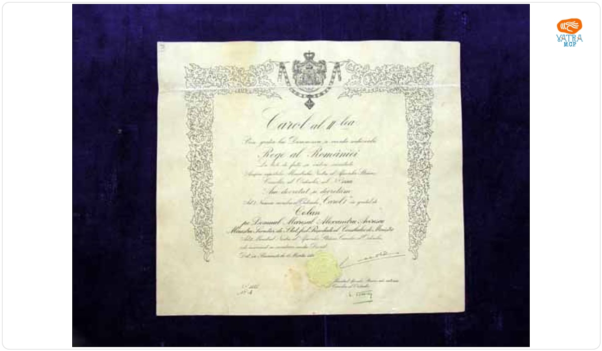 Decret regal prin care se acordă colanul ordinului „Carol I” mareșalului Al. Averescu