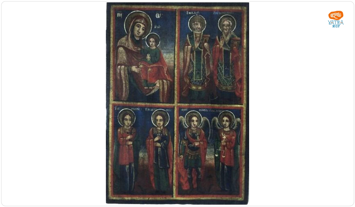 Maica Domnului cu Pruncul Hodighitria (Călăuzitoarea), Sfinții Nicolae și Haralambie, Sfinții mucenici Gheorghe și Dimitrie și Arhanghelii Mihail și Gavril
