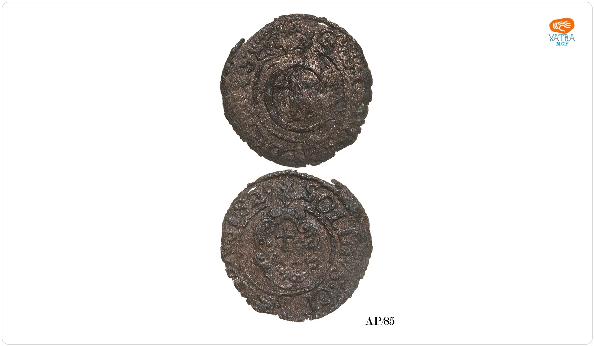 Imitație după șiling emis de regele Gustav II Adolf al Suediei la Riga