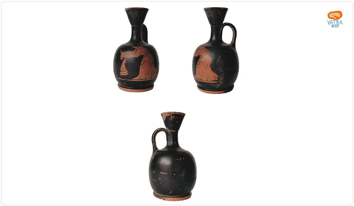 Lekythos aribalic stil atic cu figuri roșii