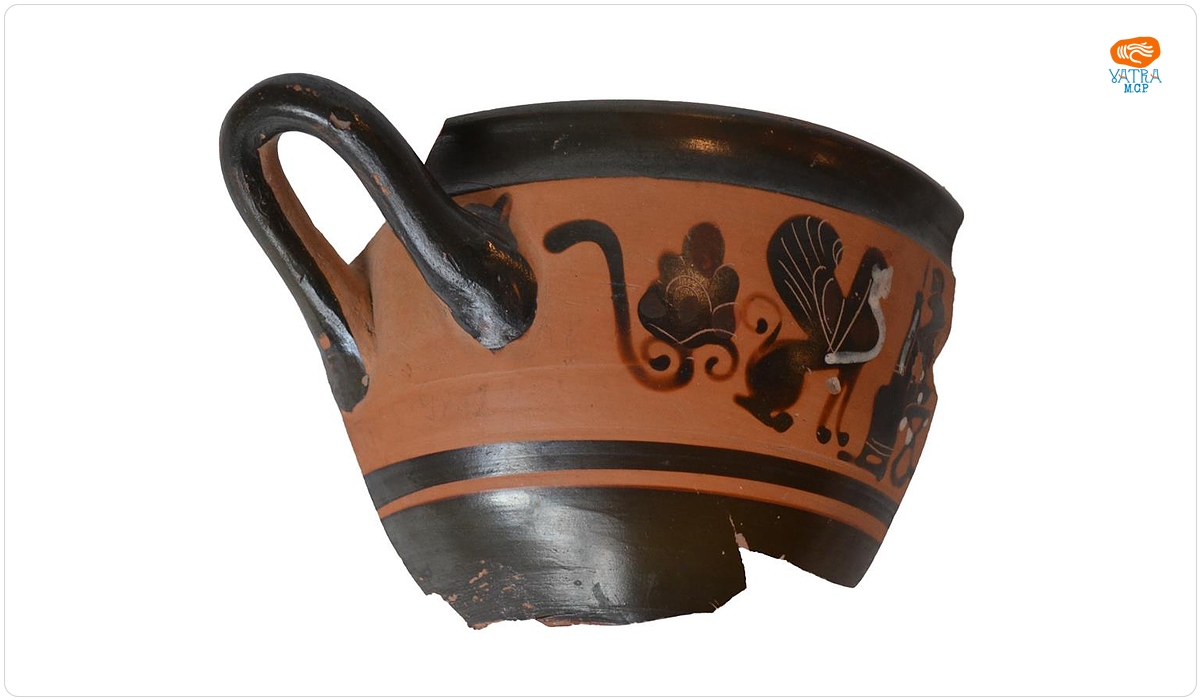 Skyphos ceramică attică cu figuri negre