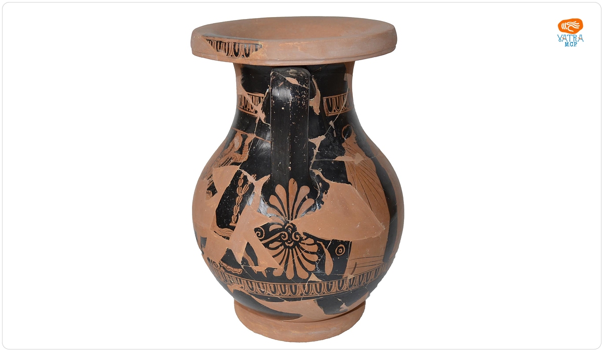 Pelike; Ceramică atică cu figuri roșii. Stil liber