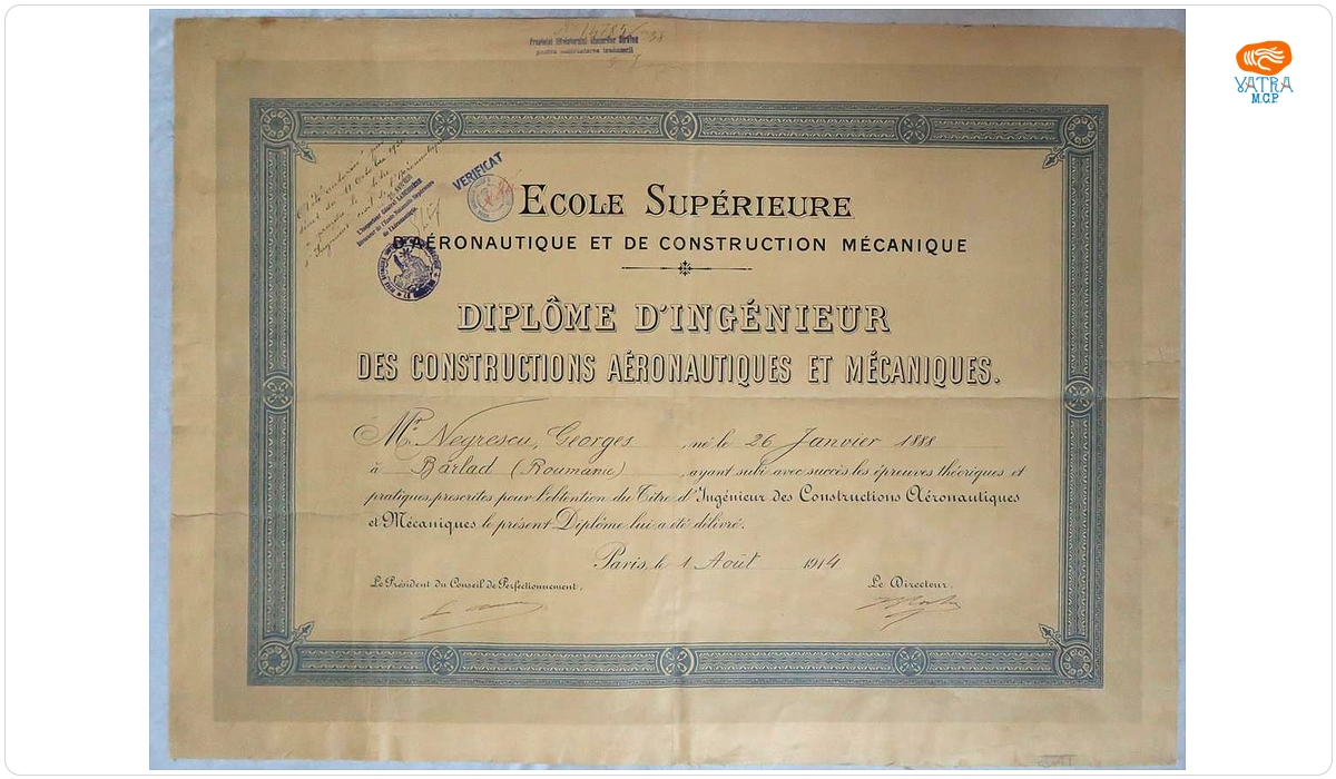 Diplomă franceză de inginer aeronautic